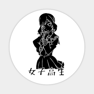 SCHOOL GIRL (BLACK) - SAD JAPANESE ANIME AESTHETIC Magnet